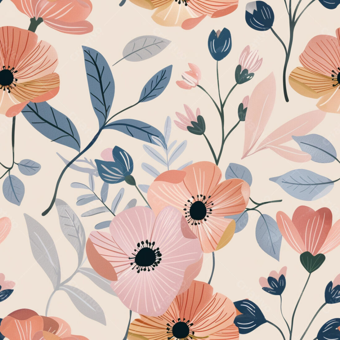 Textura floral romântica para papel de parede