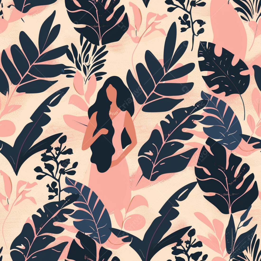 Textura Floral Tropical para Fundo