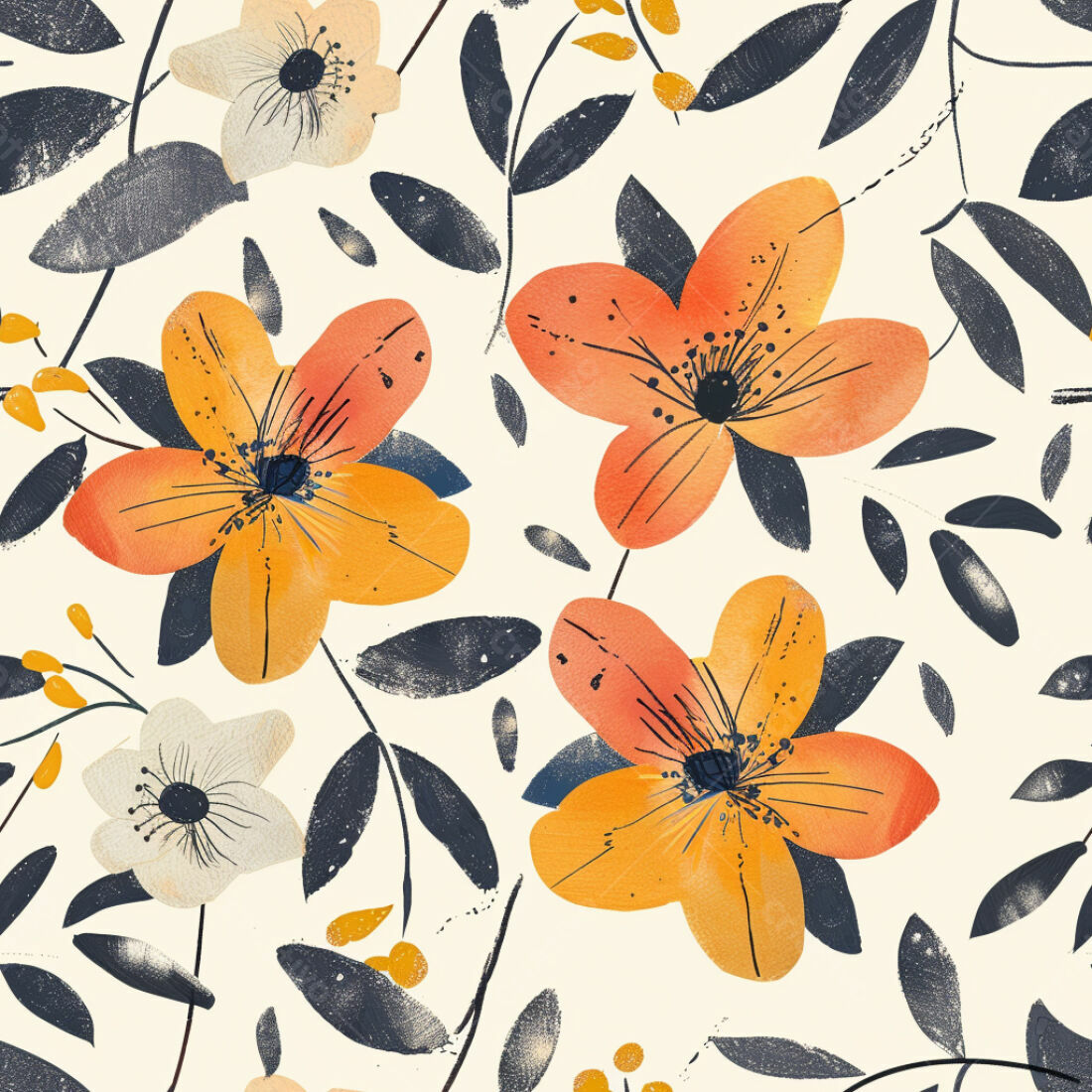 Textura floral aquarela para papel de parede