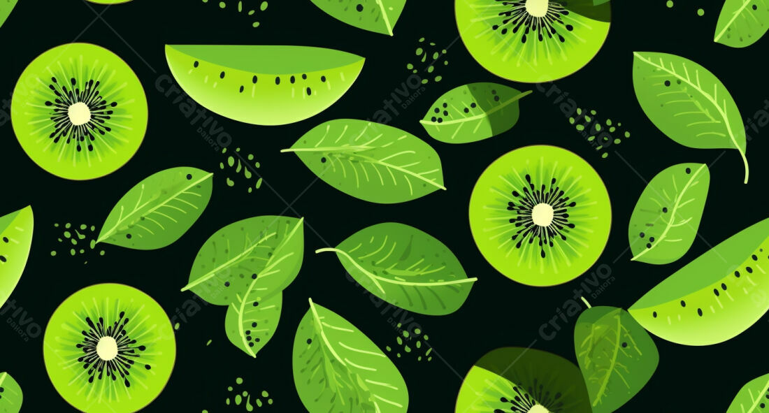 Textura Kiwi e Folhas para Fundo