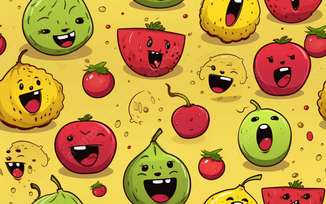 Textura Frutas Animadas para Fundo