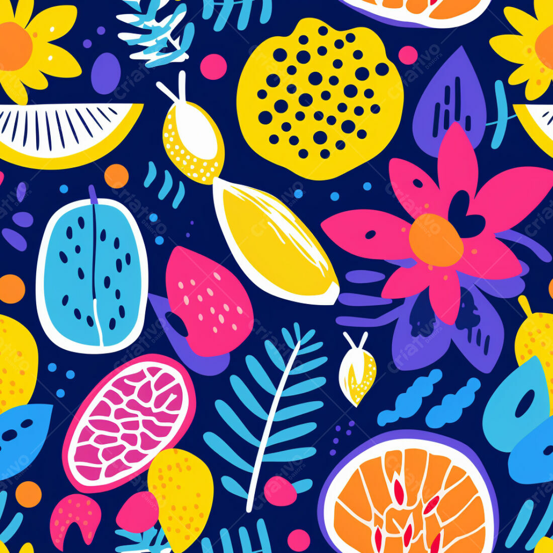 Textura Frutas Tropicais Coloridas para Fundo
