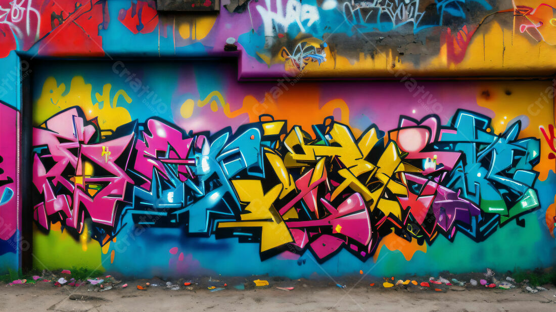 Textura Graffiti Colorida para Fundo