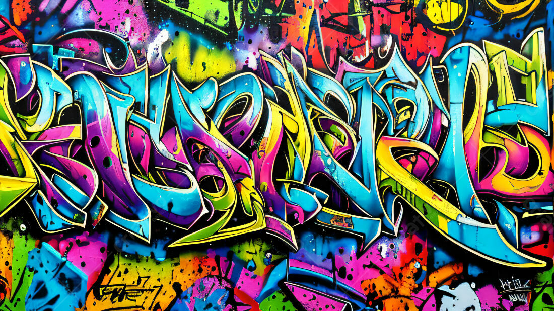 Textura Graffiti Abstrata Colorida para Fundo