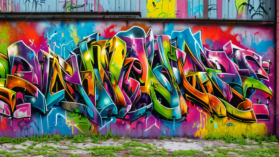 Textura Graffiti Colorida para Fundo