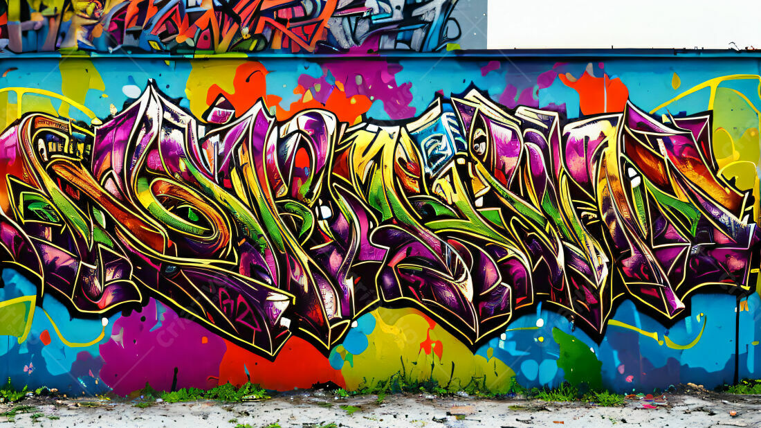 Textura Graffiti Colorido para Fundo