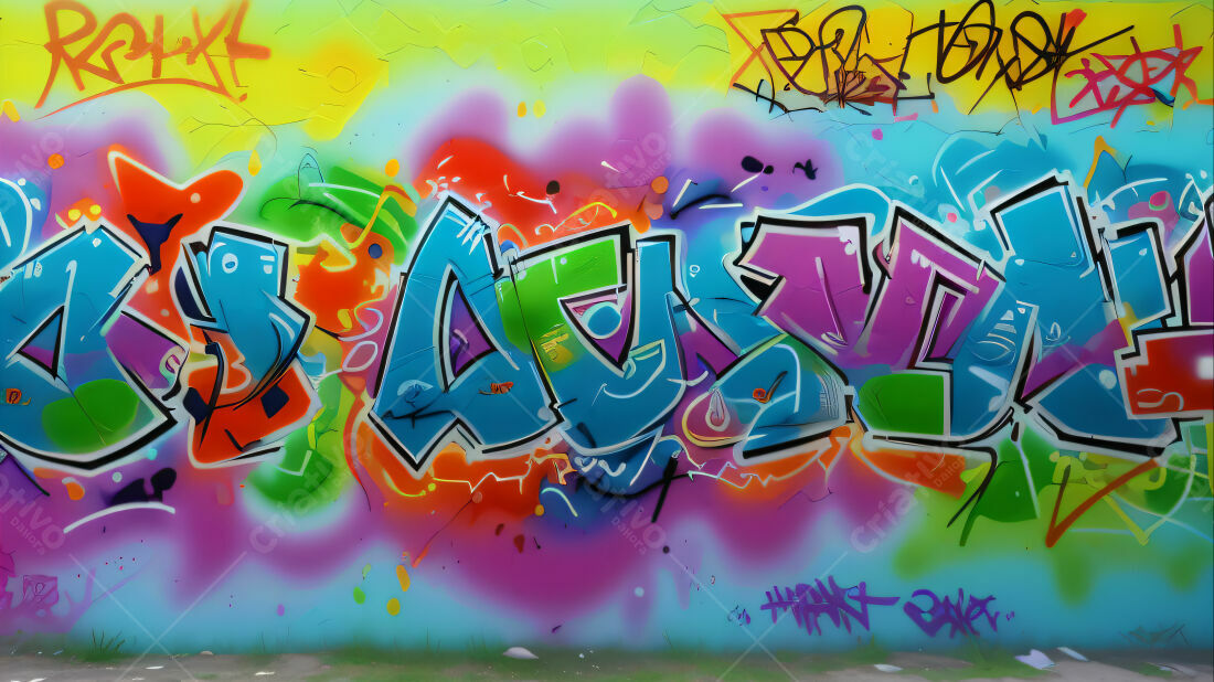 Textura Graffiti Colorido para Fundo