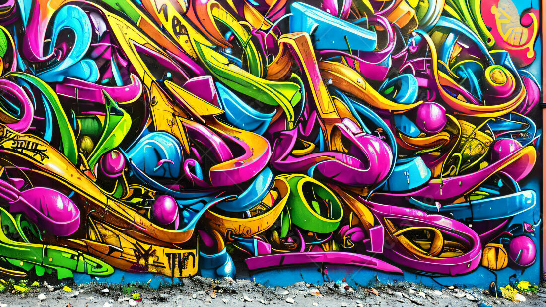 Textura Graffiti Abstrata Colorida para Fundo