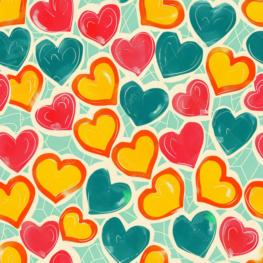 Textura corações coloridos para fundo