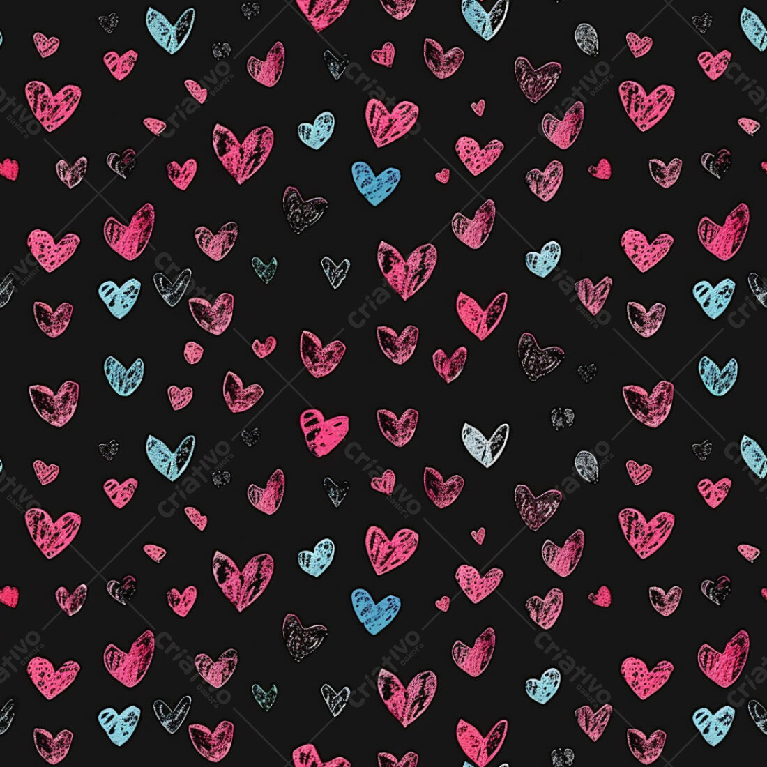 Textura corações desenhados para fundo romântico