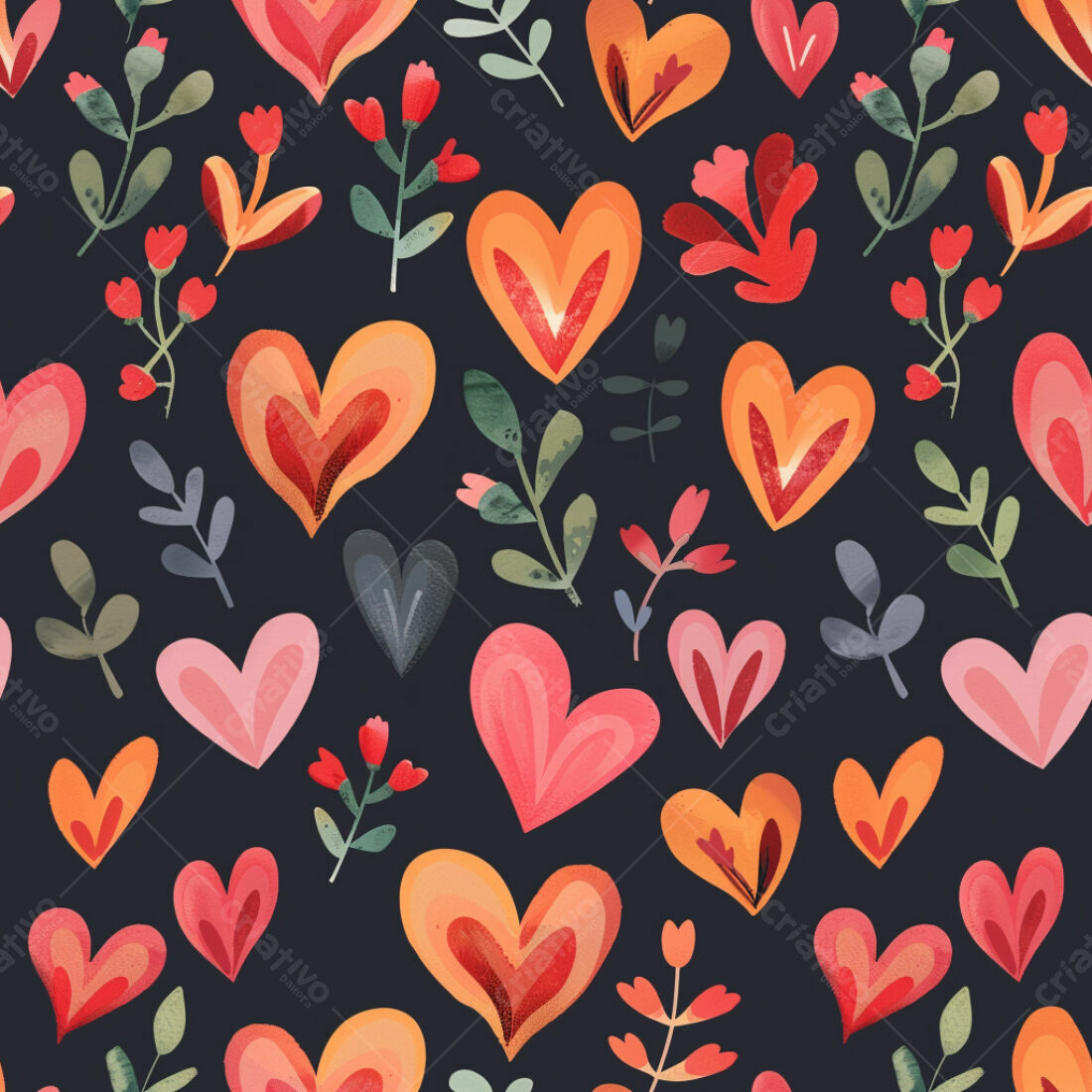 Textura corações e flores para fundo romântico
