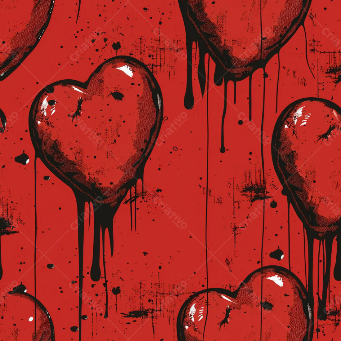 Textura corações vermelhos grunge para fundo