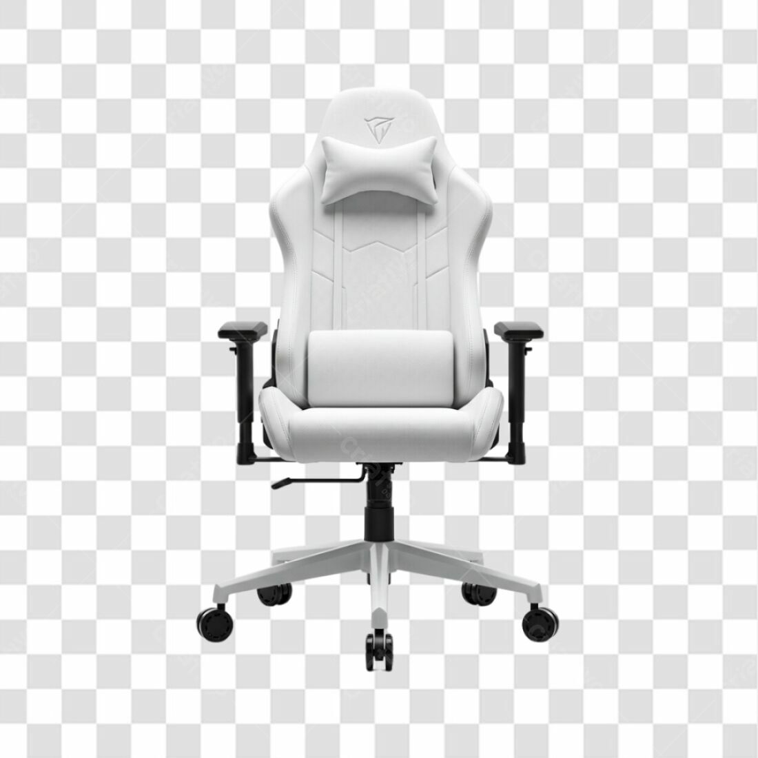 Mockup Cadeira Gamer Branca PNG com fundo transparente