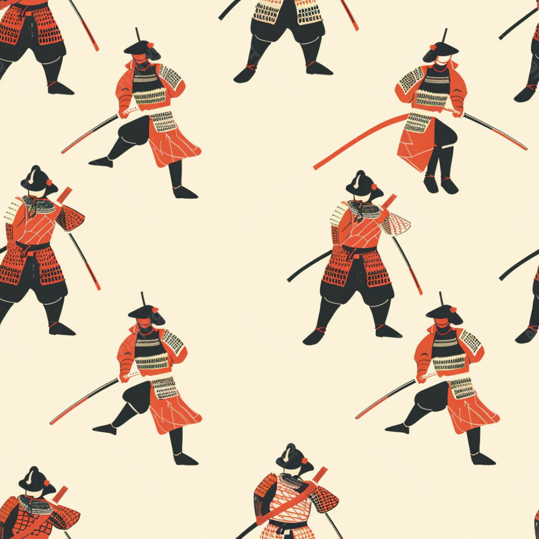 Textura Samurai Vermelho para Papel de Parede