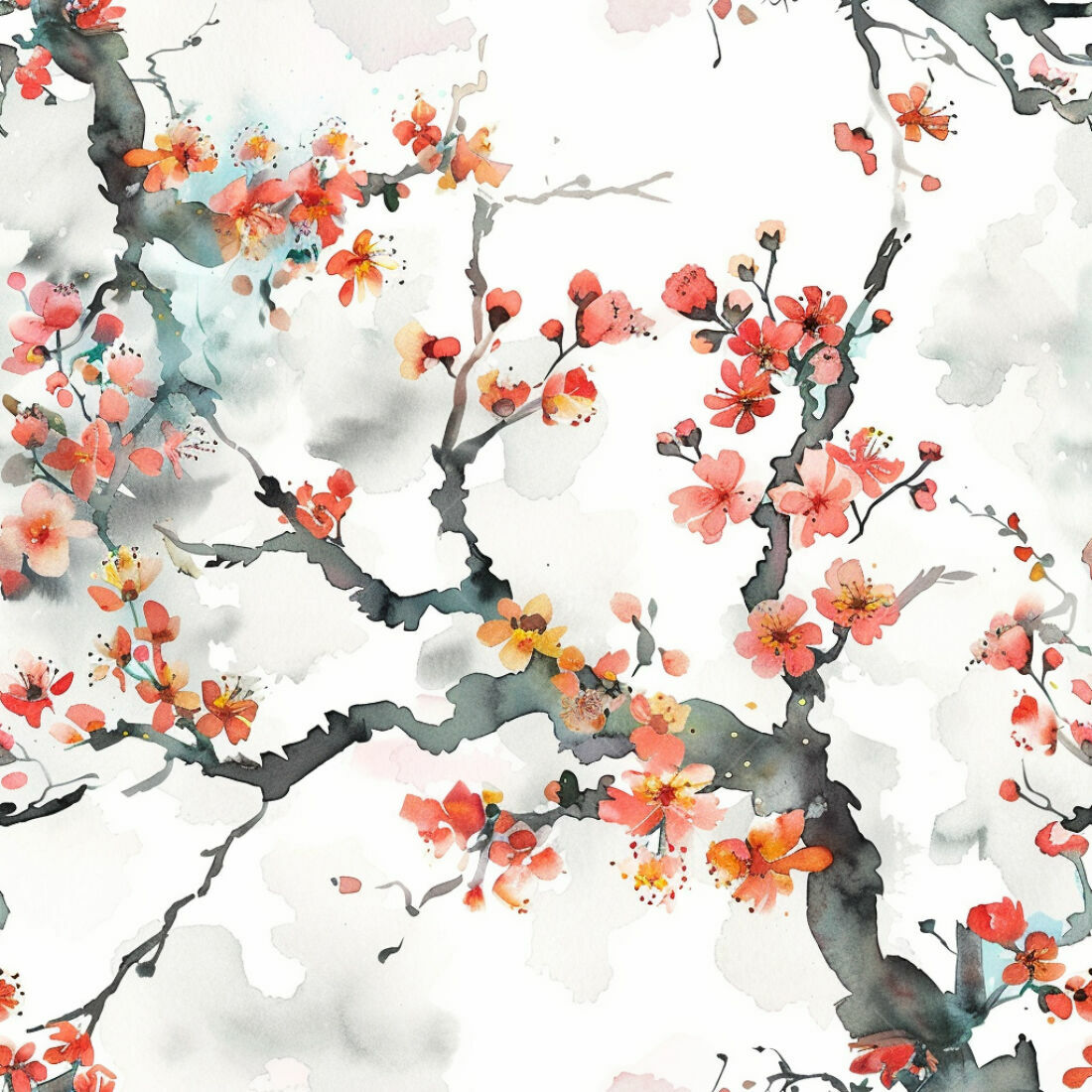 Textura Flores Cerejeira para Papel de Parede