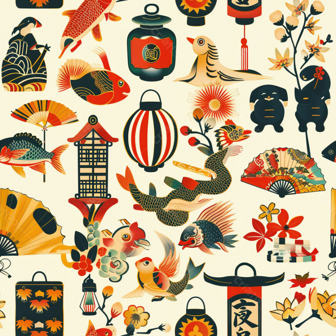 Textura Padrão Japonês para Fundo