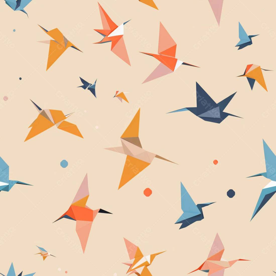 Textura pássaros origami para papel de parede