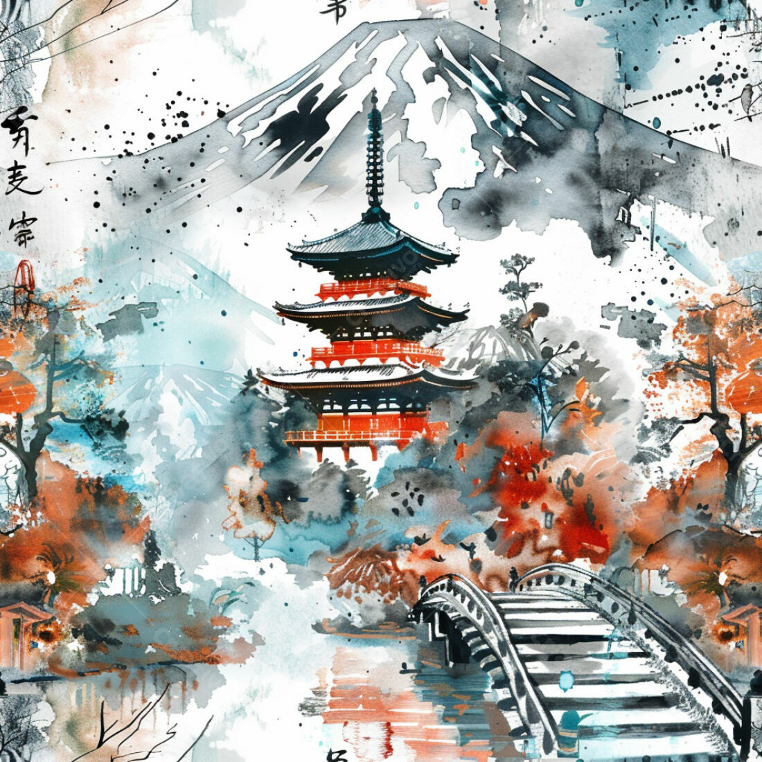Textura aquarela japonesa para papel de parede