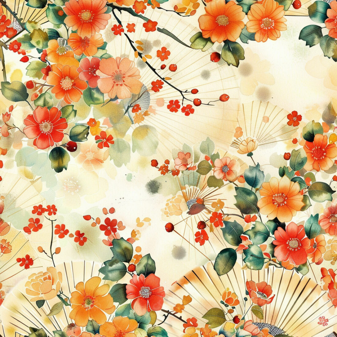 Textura floral aquarela para papel de parede