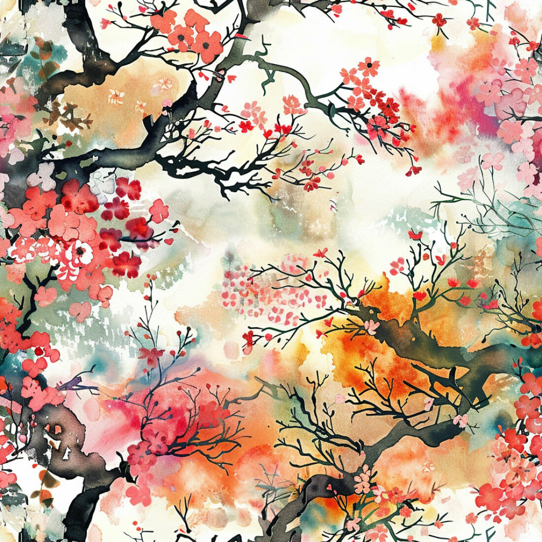 Textura floral aquarela para papel de parede
