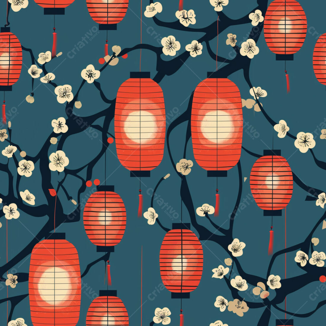 Textura Lanternas Japonesas para Fundo