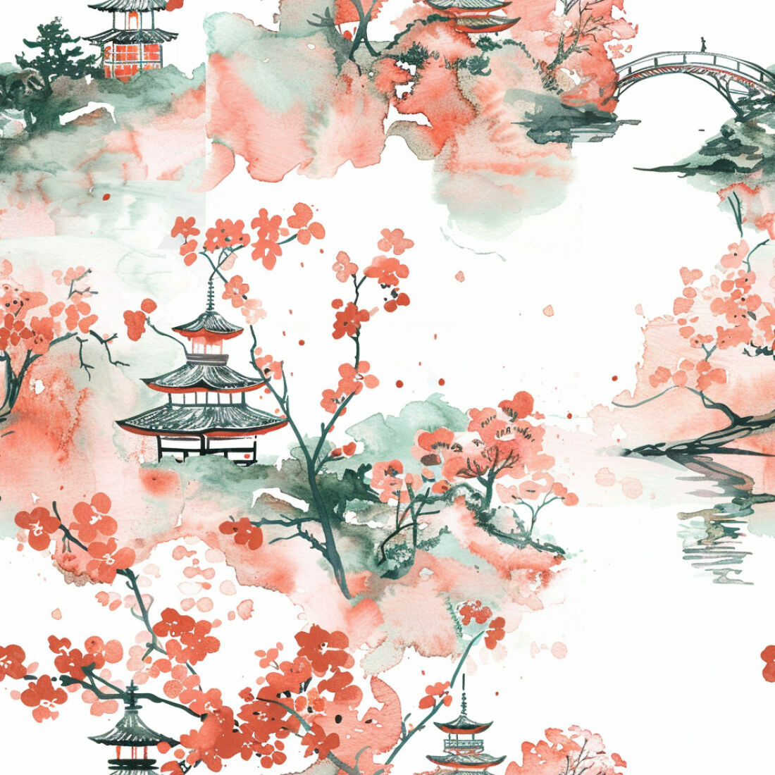 Textura paisagem japonesa para papel de parede