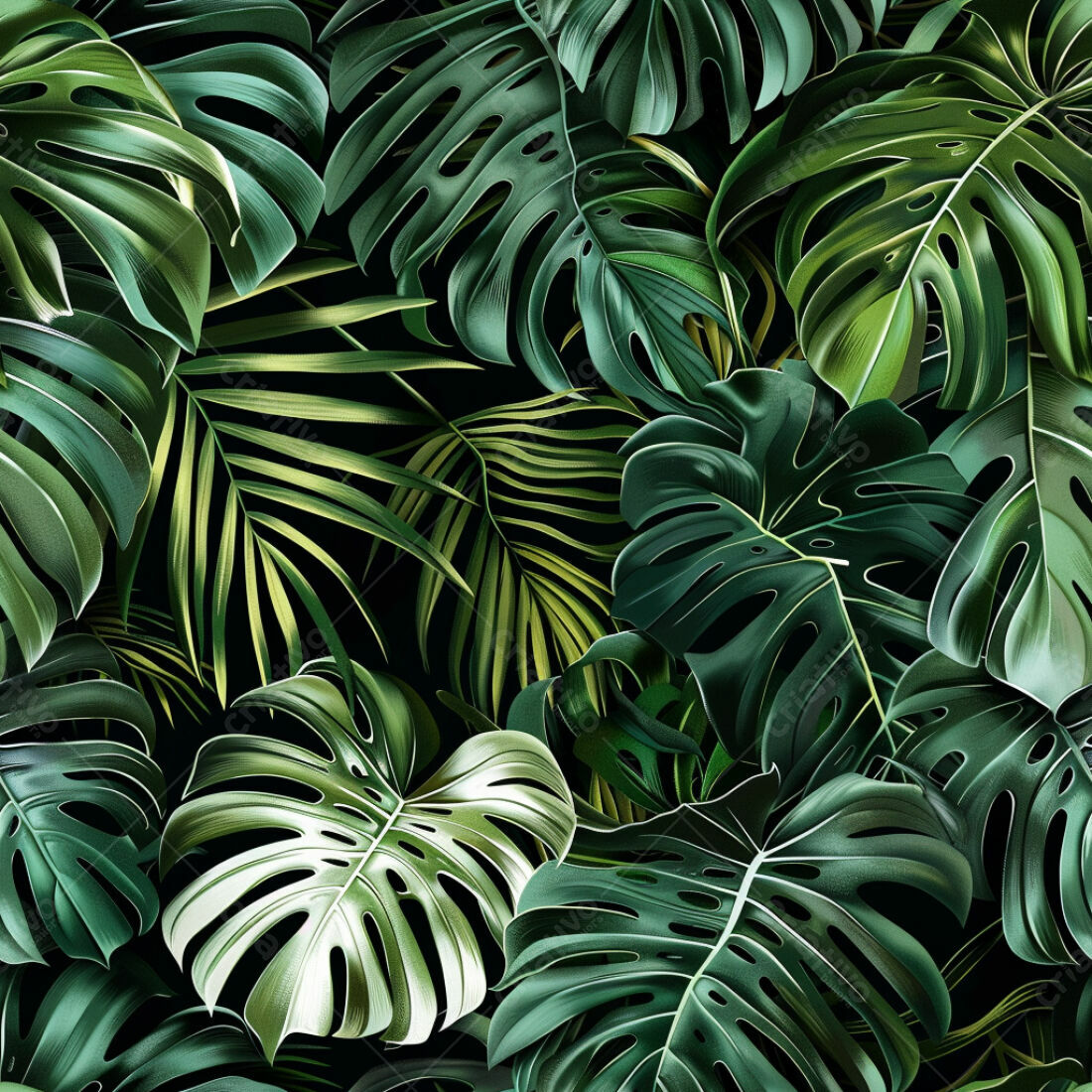Textura Folhas Tropicais para Fundo