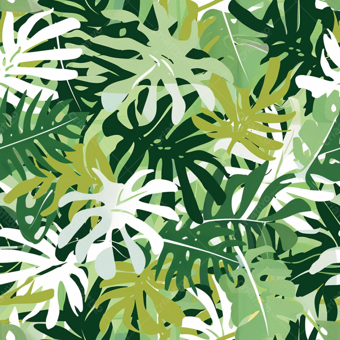 Textura Folhas Tropicais Verde para Fundo