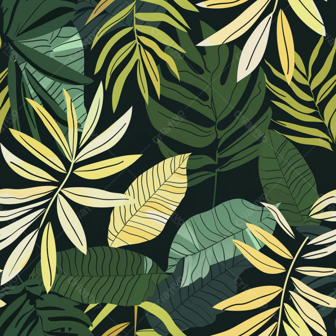Textura Folhagem Tropical para Fundo