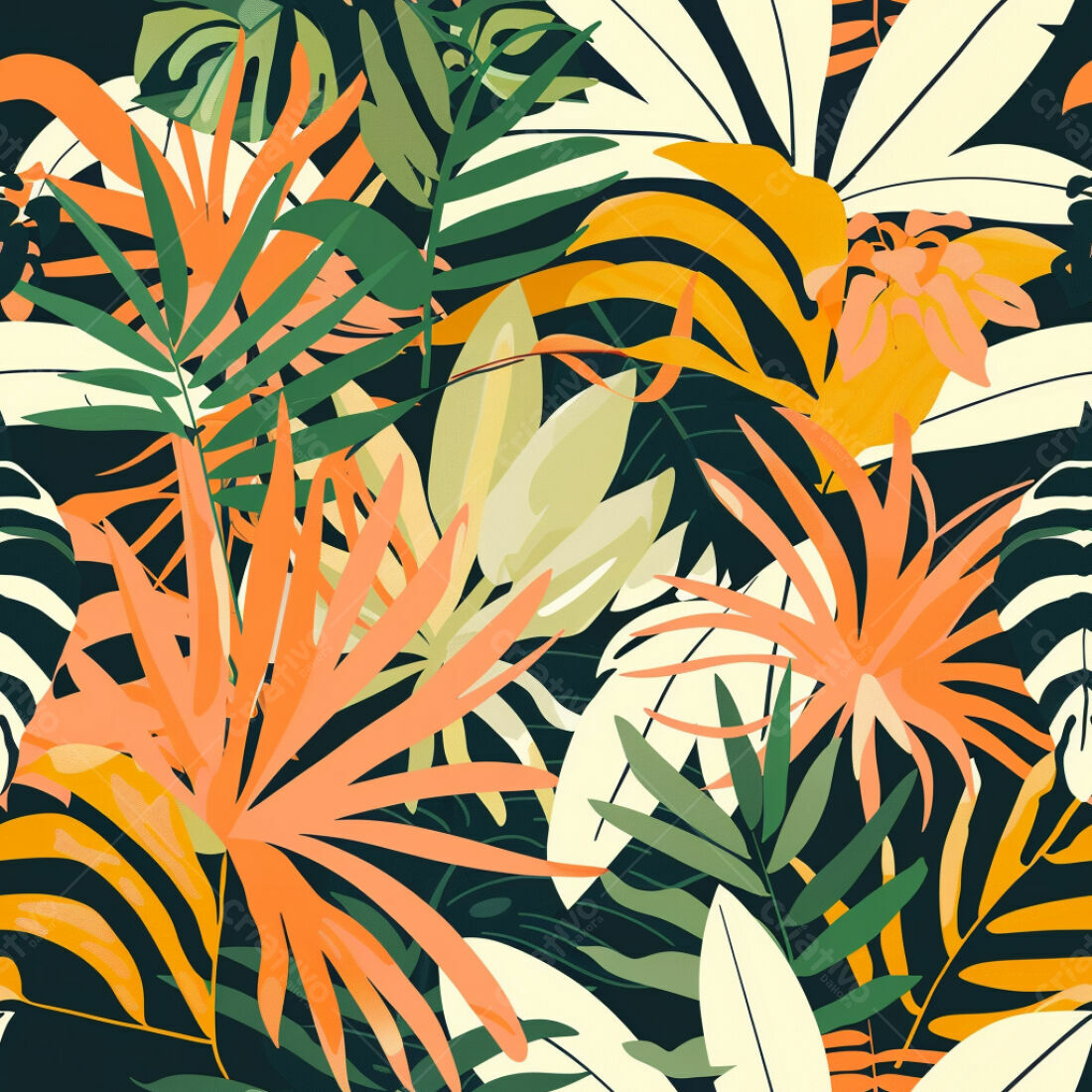 Textura Folhas Tropicais para Fundo