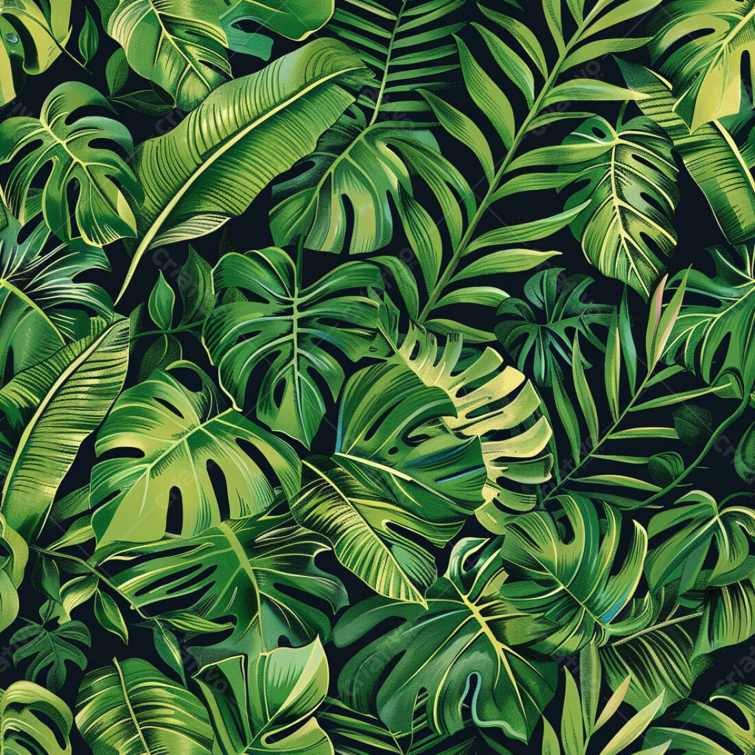 Textura Folhagem Tropical para Fundo