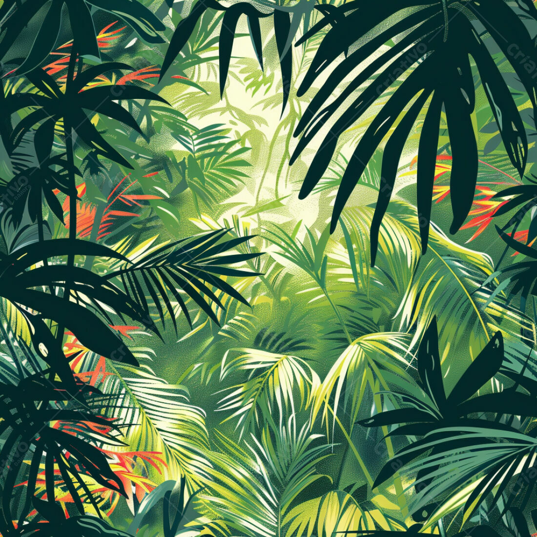 Textura Folhagem Tropical para Fundo