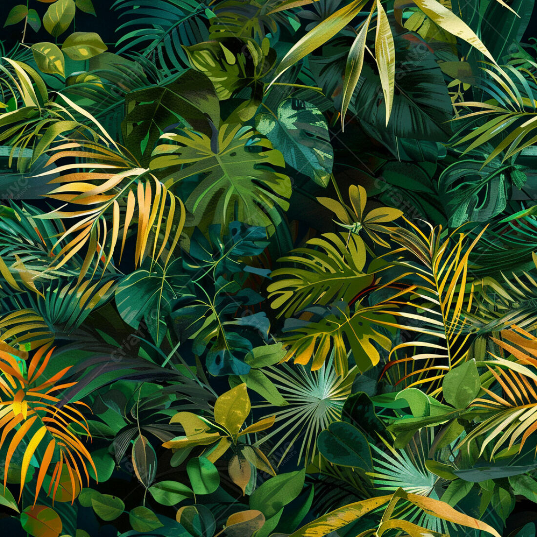 Textura Folhagem Tropical para Fundo
