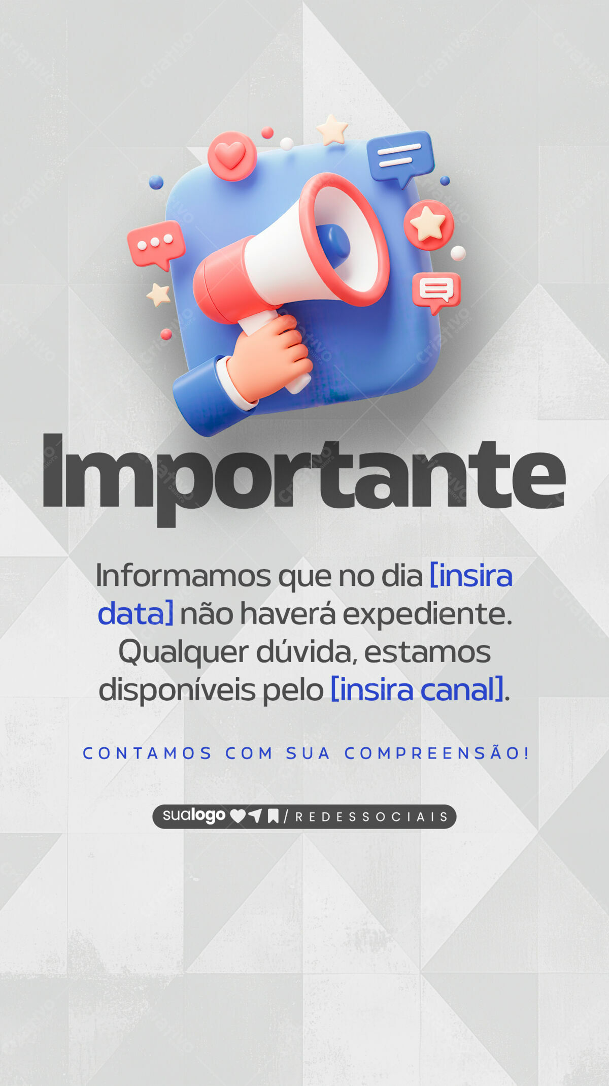Flyer Anúncio Importante PSD Editável