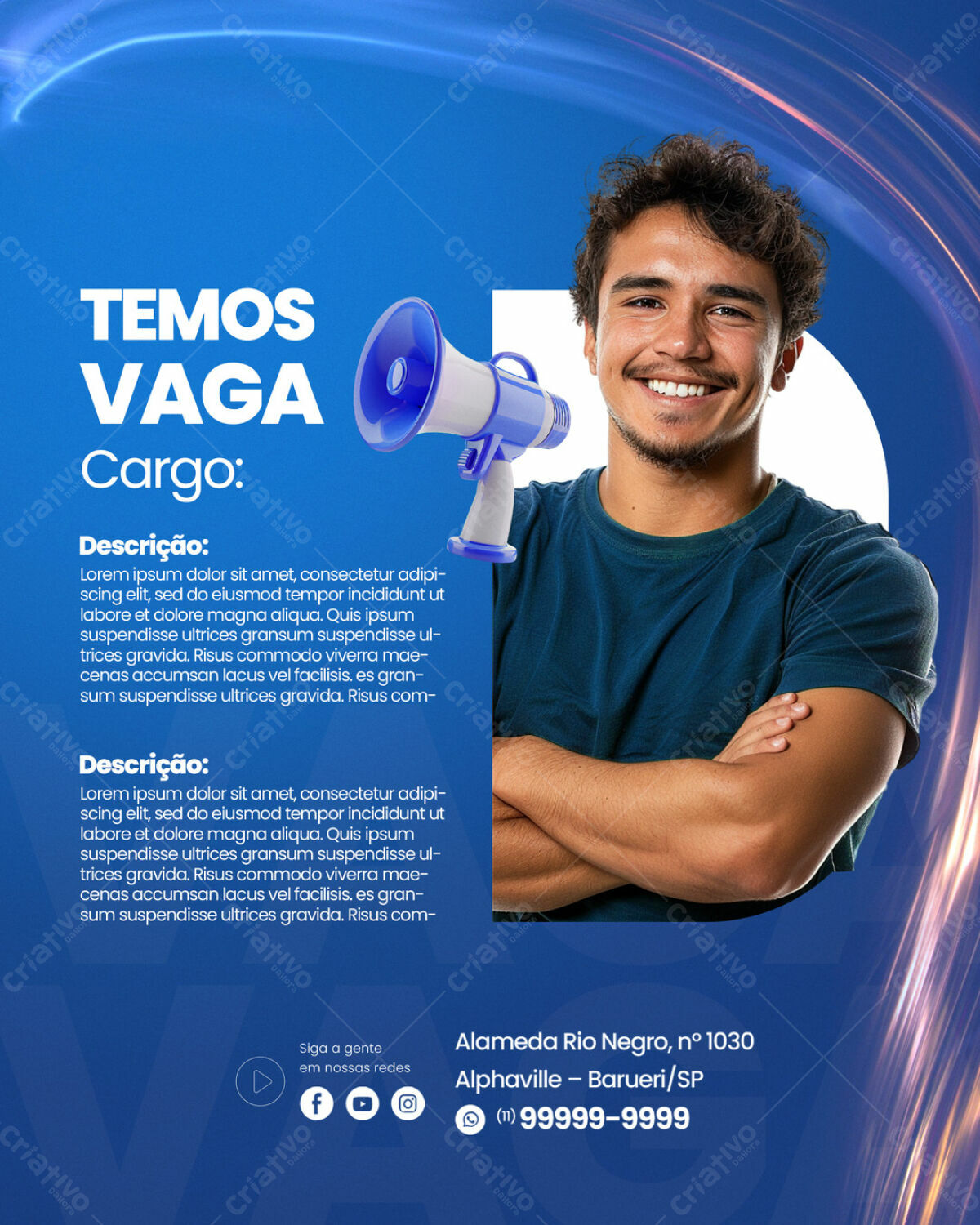 Flyer Vaga de Emprego PSD Editável