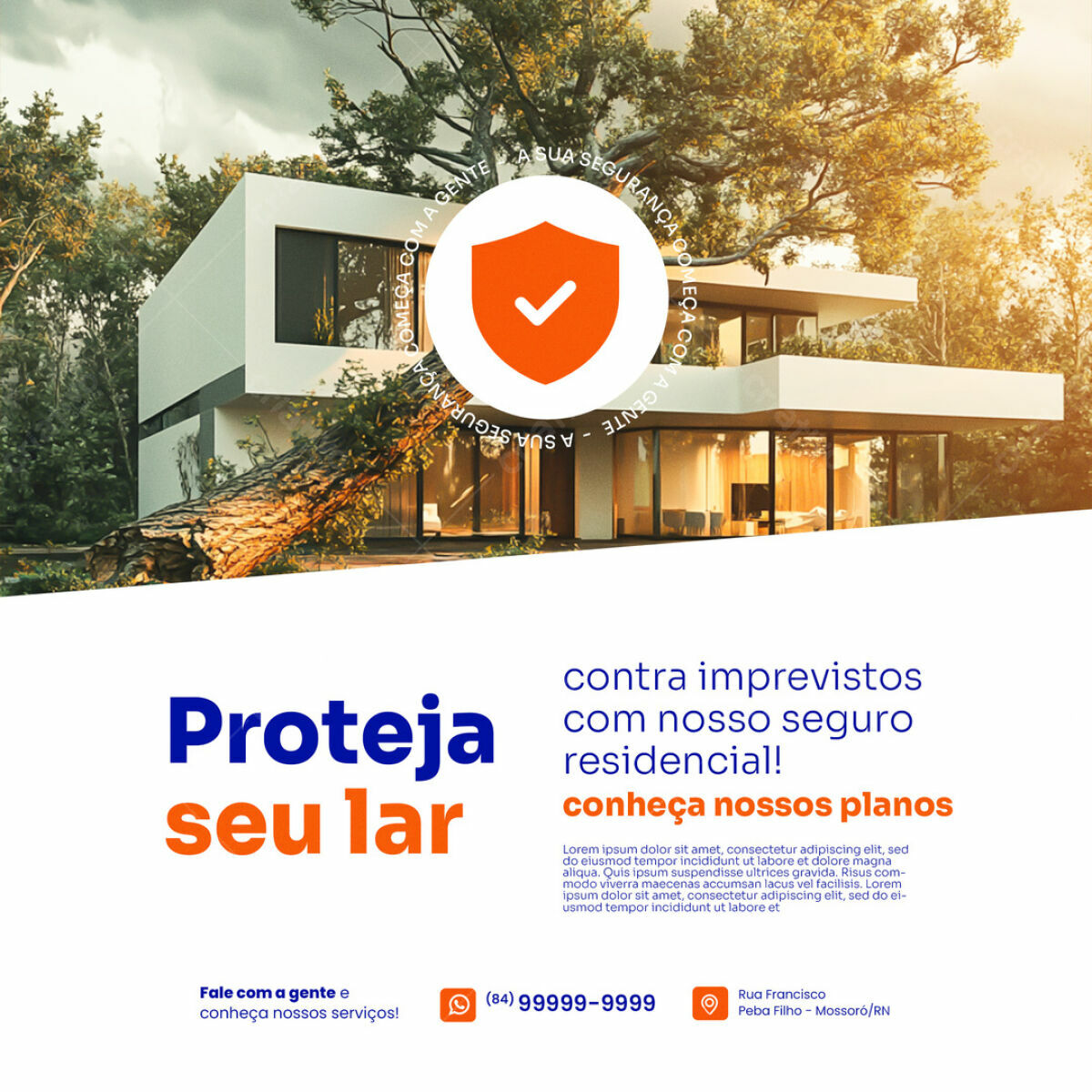 Postagem Instagram Seguro Residencial PSD Editável