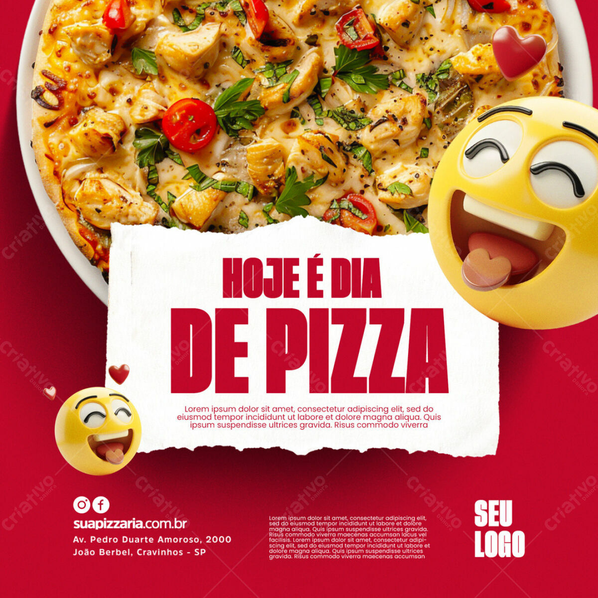 Flyer Dia da Pizza PSD Editável