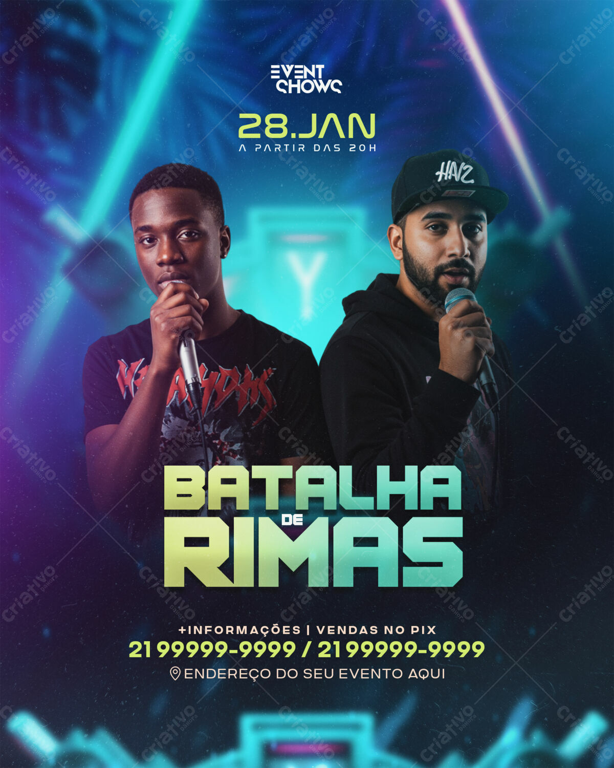 Flyer para Batalha de Rimas PSD Editável