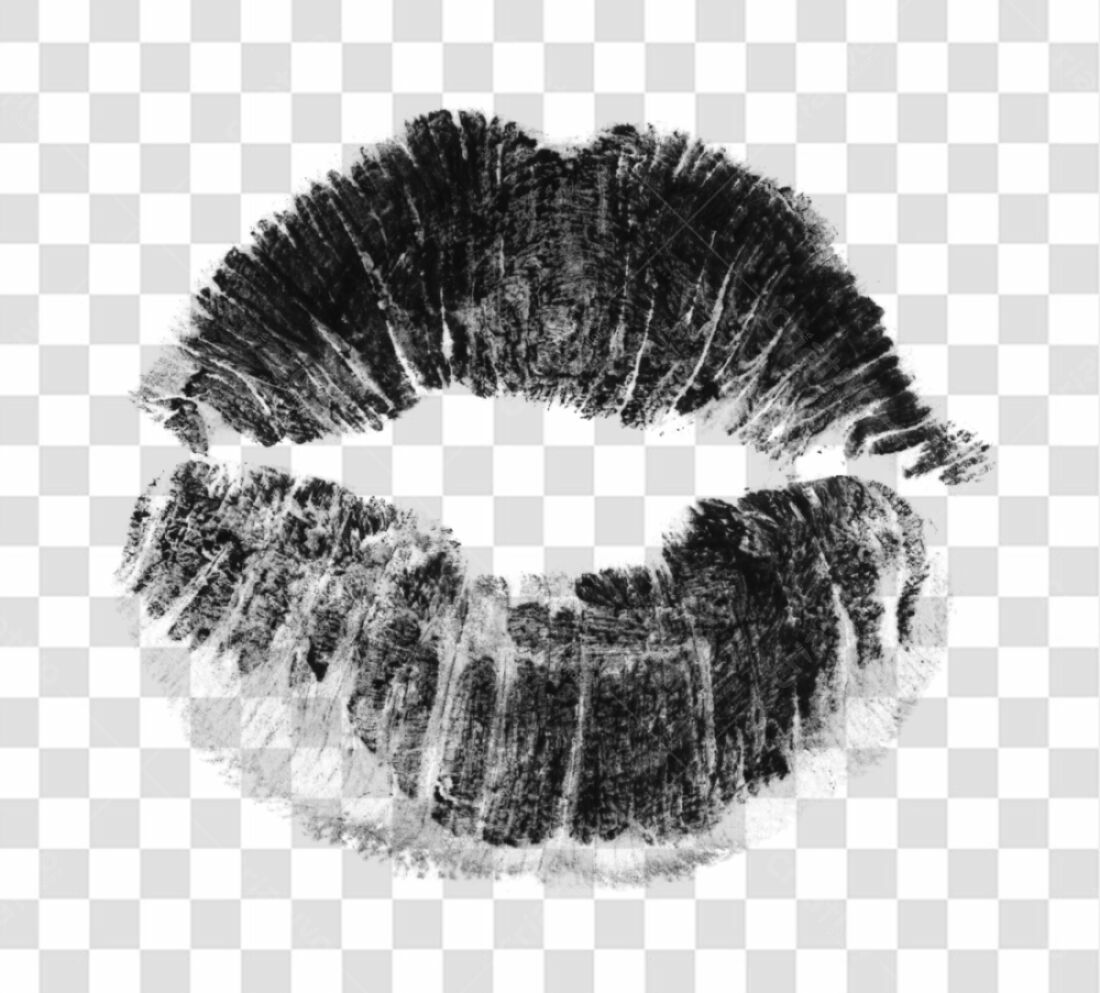 PNG Marca de Batom Preta para Post Instagram com fundo transparente
