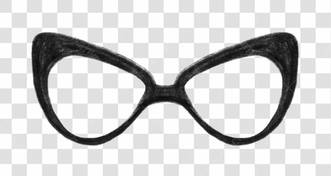PNG óculos estilo retrô preto com fundo transparente