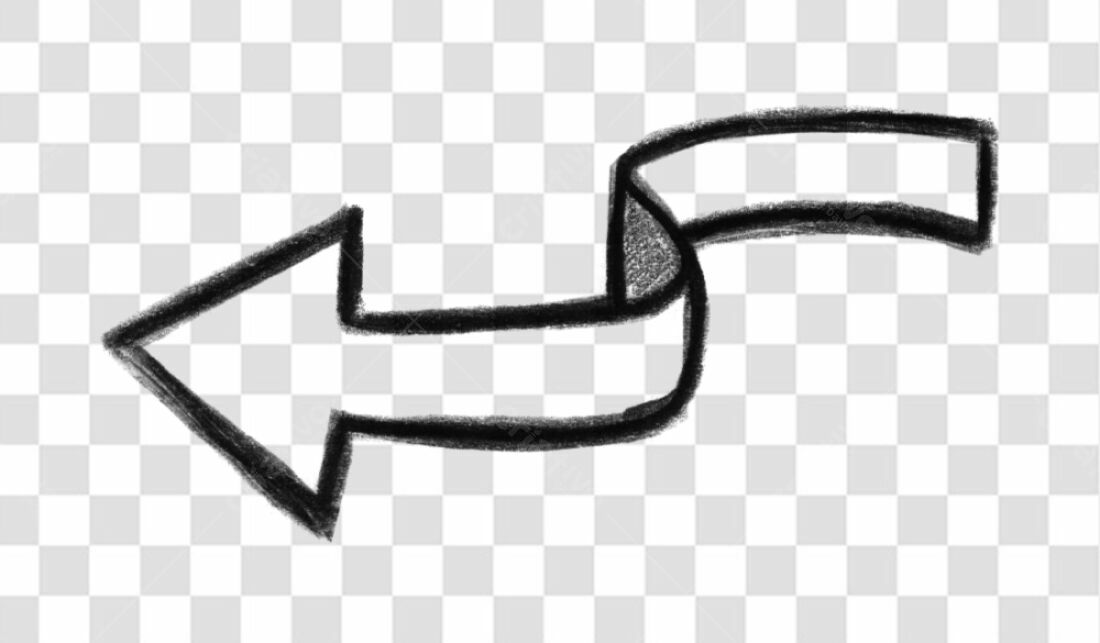 Banner seta esquerda desenho PNG com fundo transparente