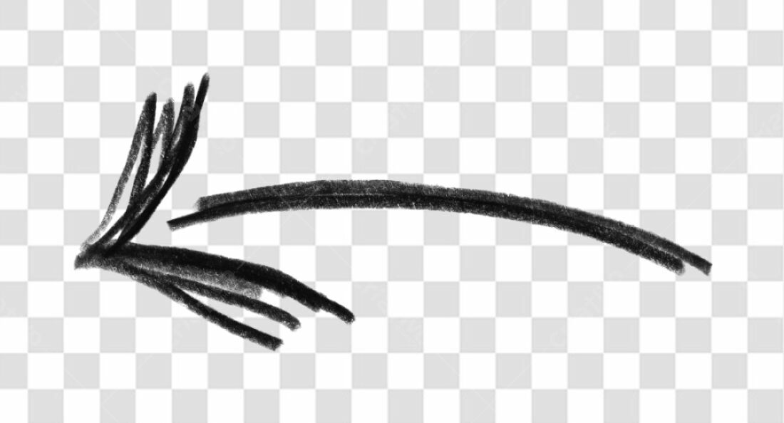 Banner seta indicativa PNG com fundo transparente