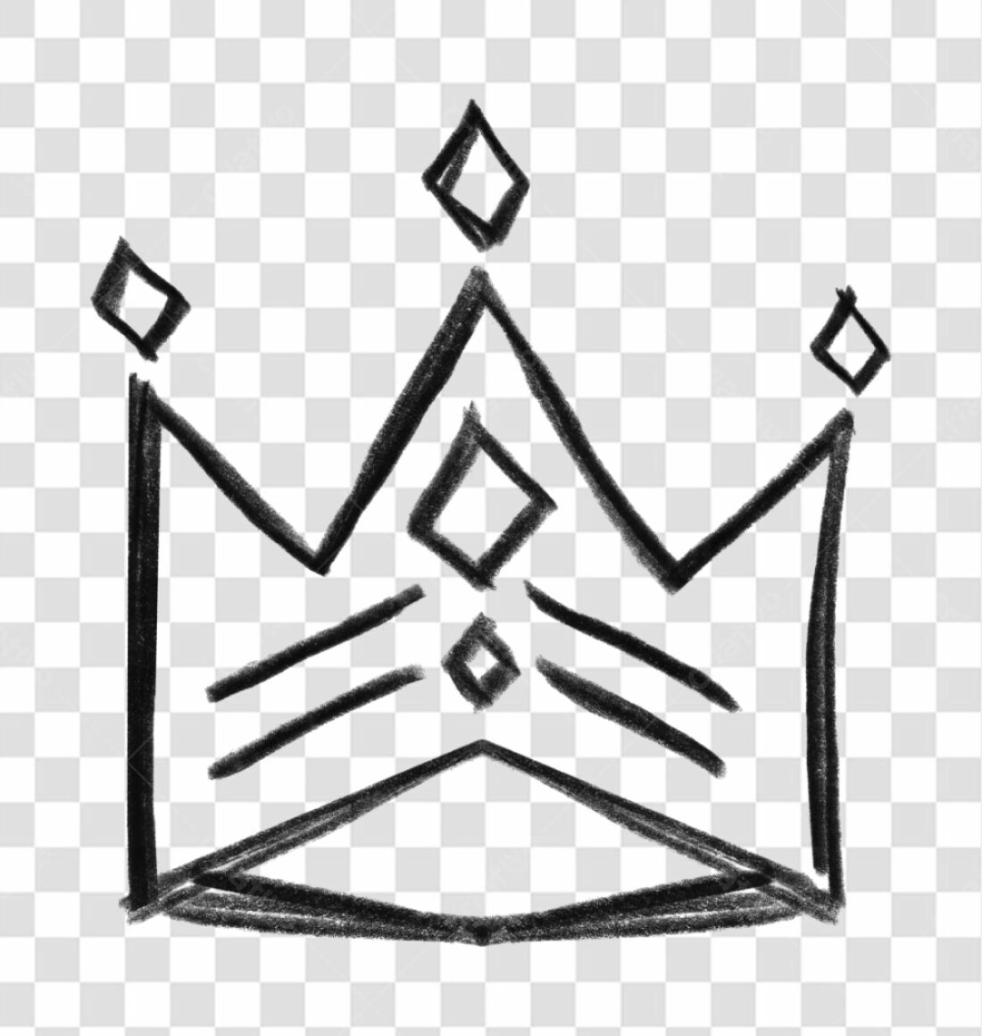 Logo minimalista coroa PNG com fundo transparente