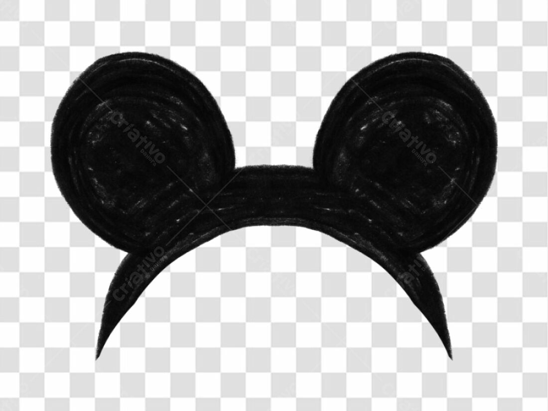 Adesivo PNG orelhas de Mickey preto com fundo transparente