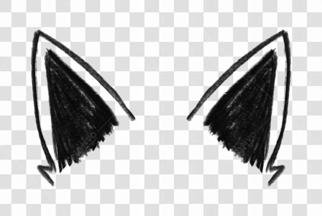Elementos PNG orelhas de gato fundo transparente