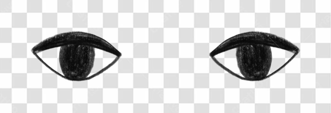 PNG Olhos Desenho Preto para Stories Instagram com fundo transparente