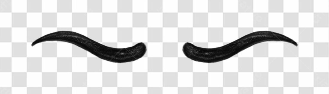 Elementos gráficos chifres pretos PNG com fundo transparente