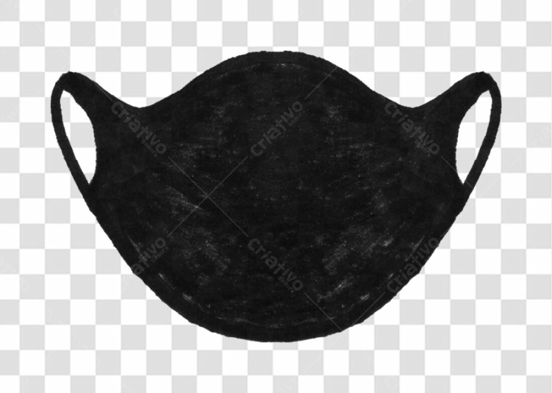 Ilustração Máscara Preta PNG com fundo transparente