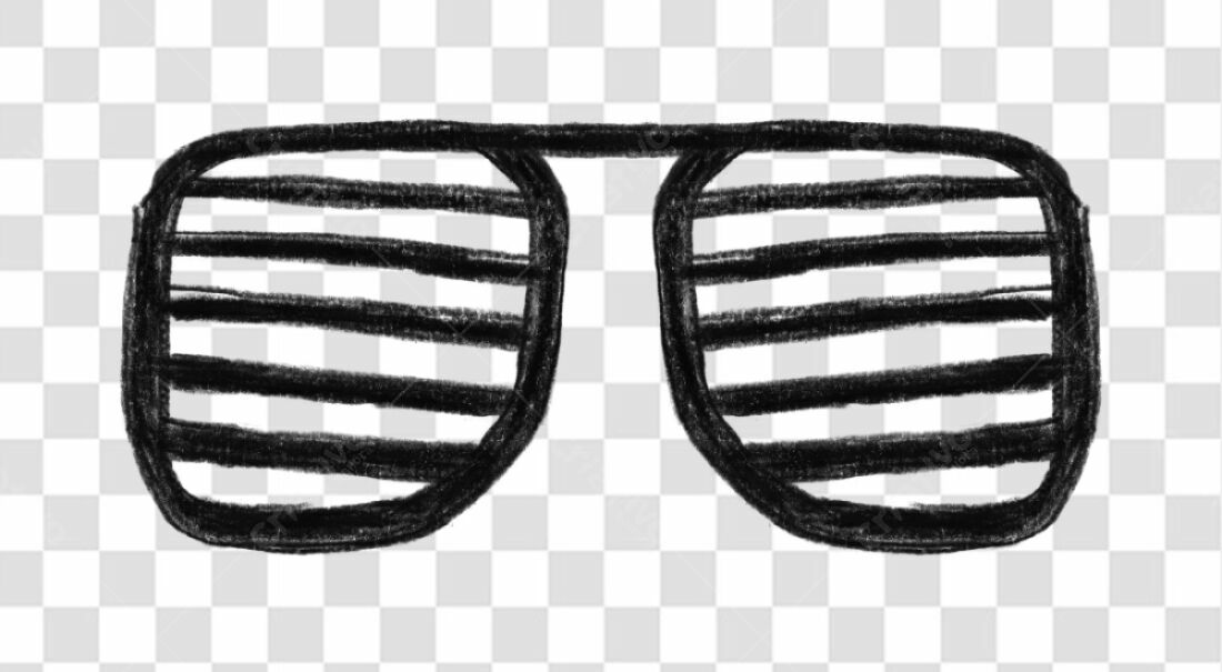 PNG óculos escuros estilo desenho monocromático com fundo transparente