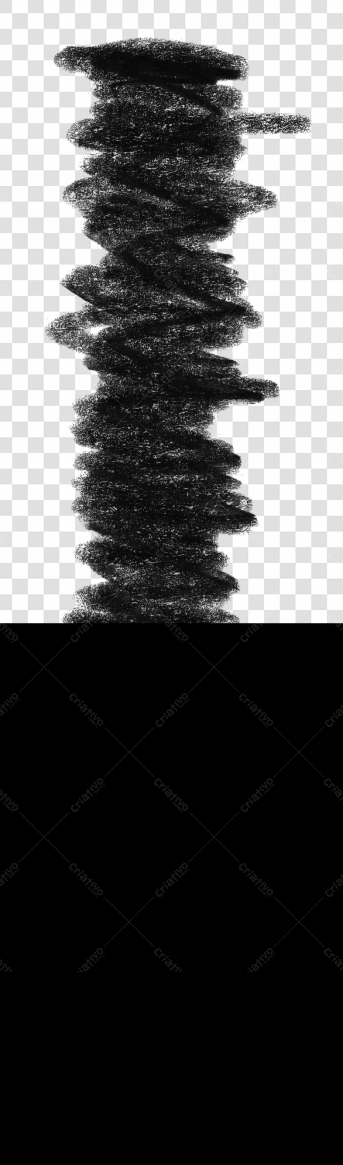 PNG Textura Abstrata em Preto para Banner com fundo transparente